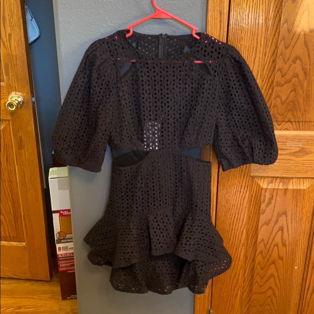 Black L’atiste cutout mini dress